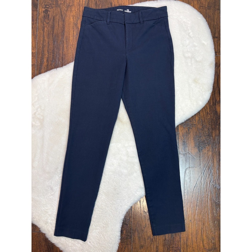 Old Navy Pixie Pants 2 Navy Blue Skinny Ankle Stretch Chino High-Rise Women's